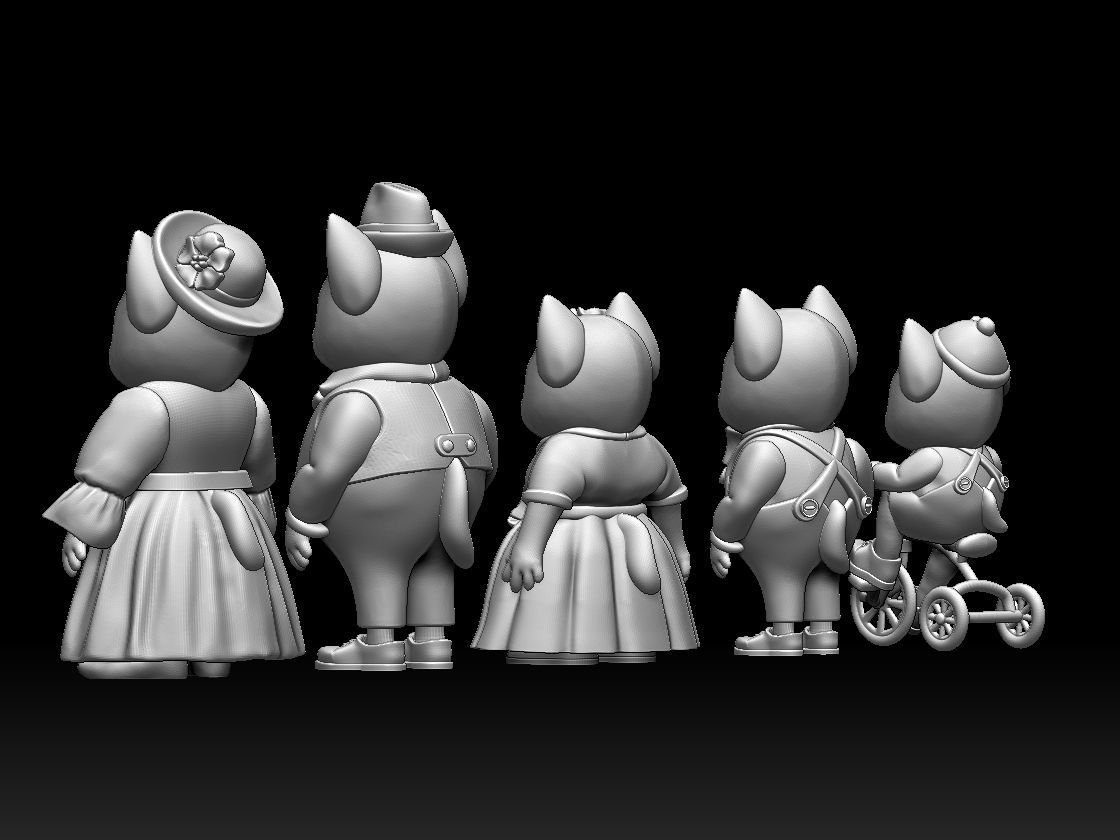 FAMILY CATS 3D print model_9