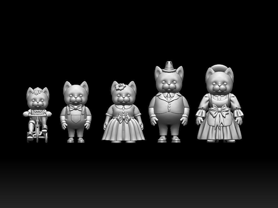 FAMILY CATS 3D print model_5