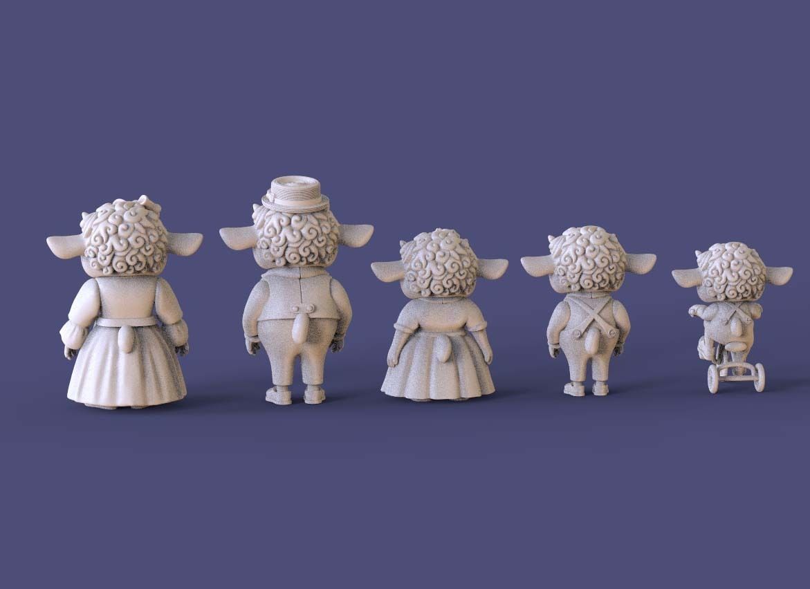 FAMILY SHEEP 3D print model_3