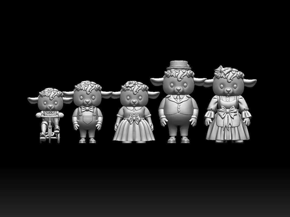 FAMILY SHEEP 3D print model_6