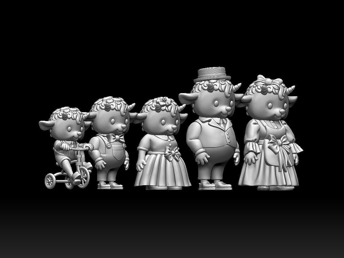 FAMILY SHEEP 3D print model_7