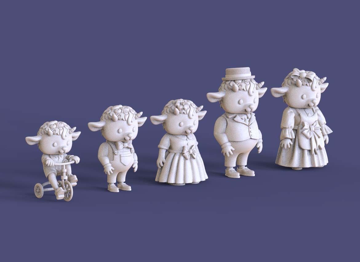 FAMILY SHEEP 3D print model_2