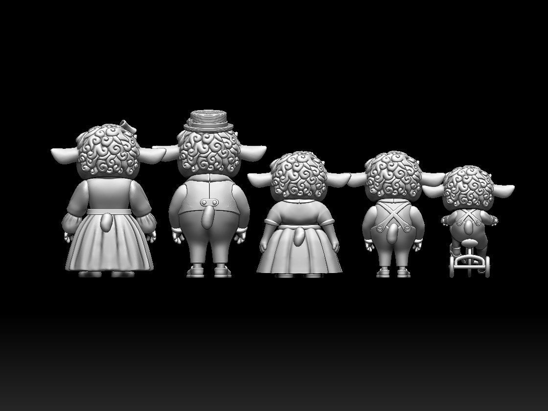 FAMILY SHEEP 3D print model_9