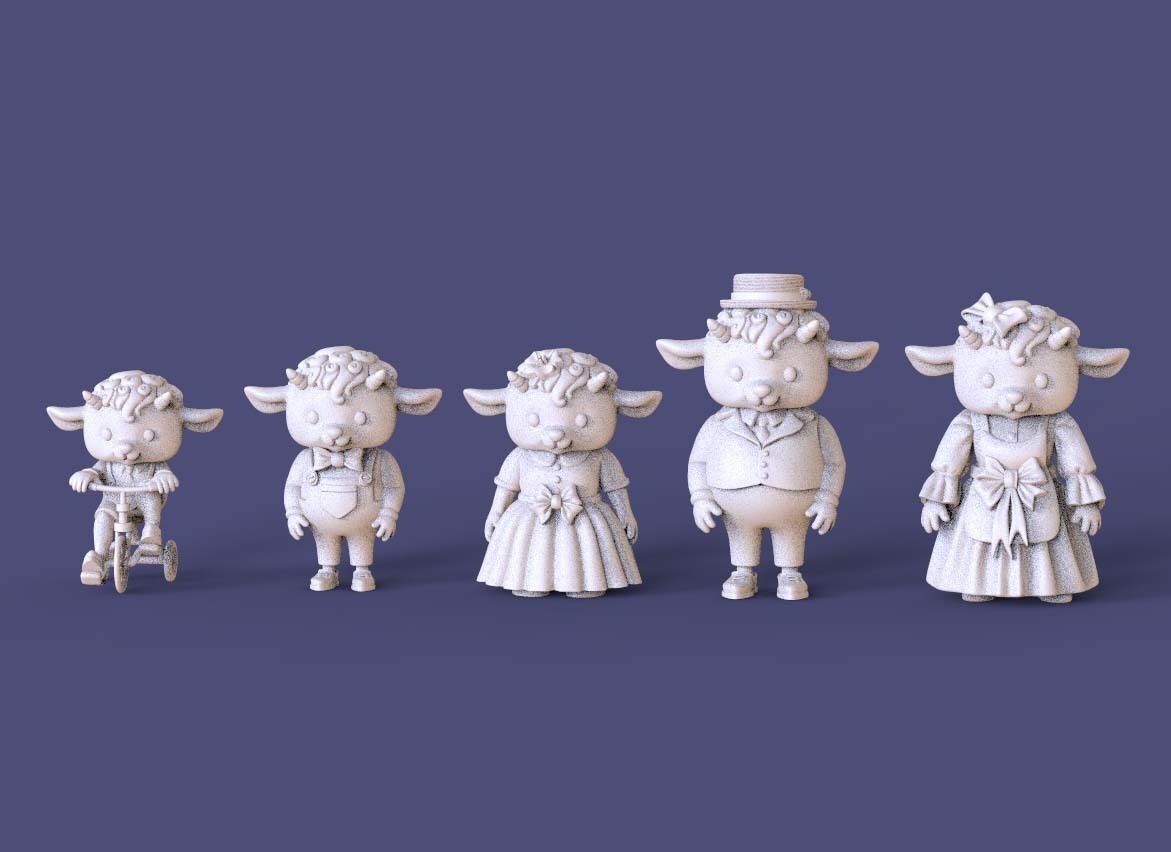 FAMILY SHEEP 3D print model_1