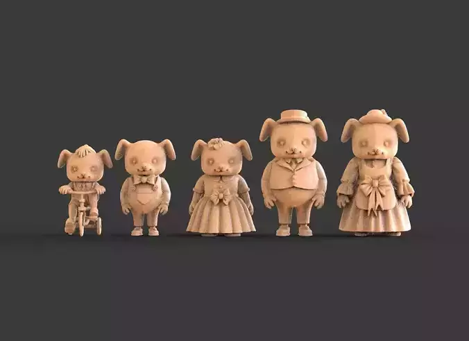 FAMILY DOGS 3D print model