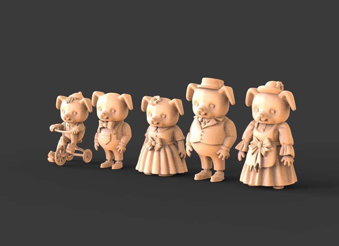 FAMILY DOGS 3D print model_2
