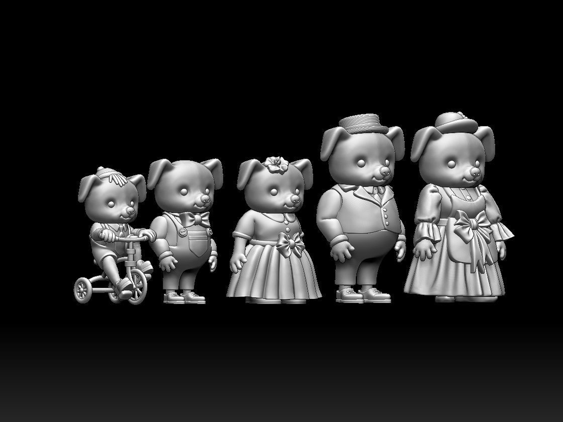 FAMILY DOGS 3D print model_7
