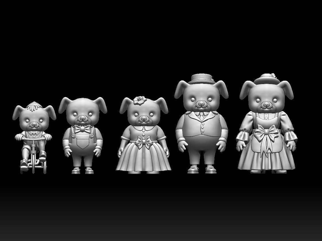 FAMILY DOGS 3D print model_3