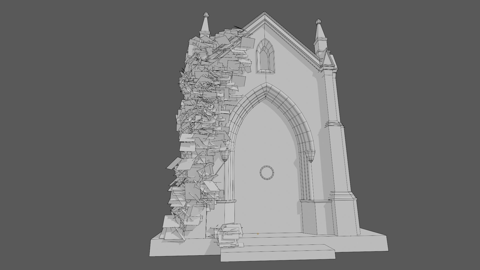 Cemetery Mausoleum 02 Low-poly 3D model_5