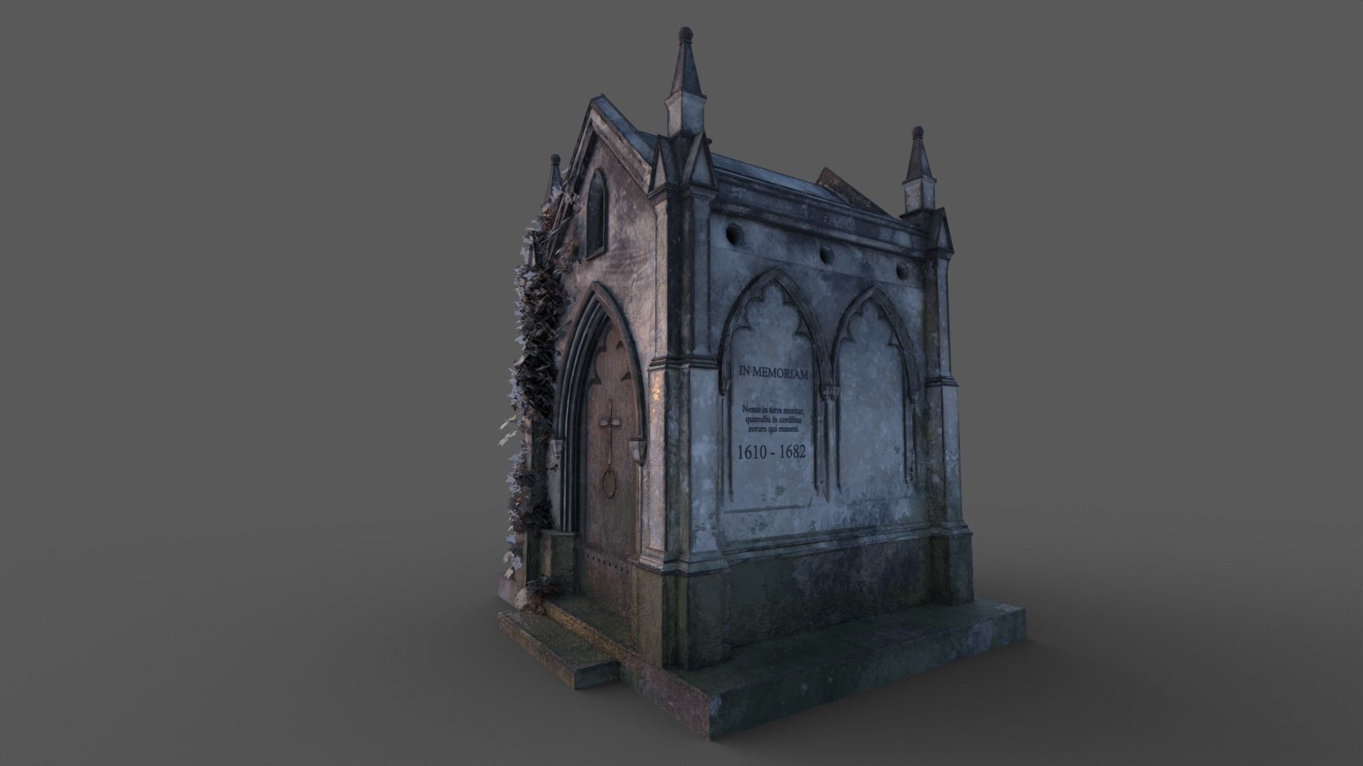 Cemetery Mausoleum 02 Low-poly 3D model_17
