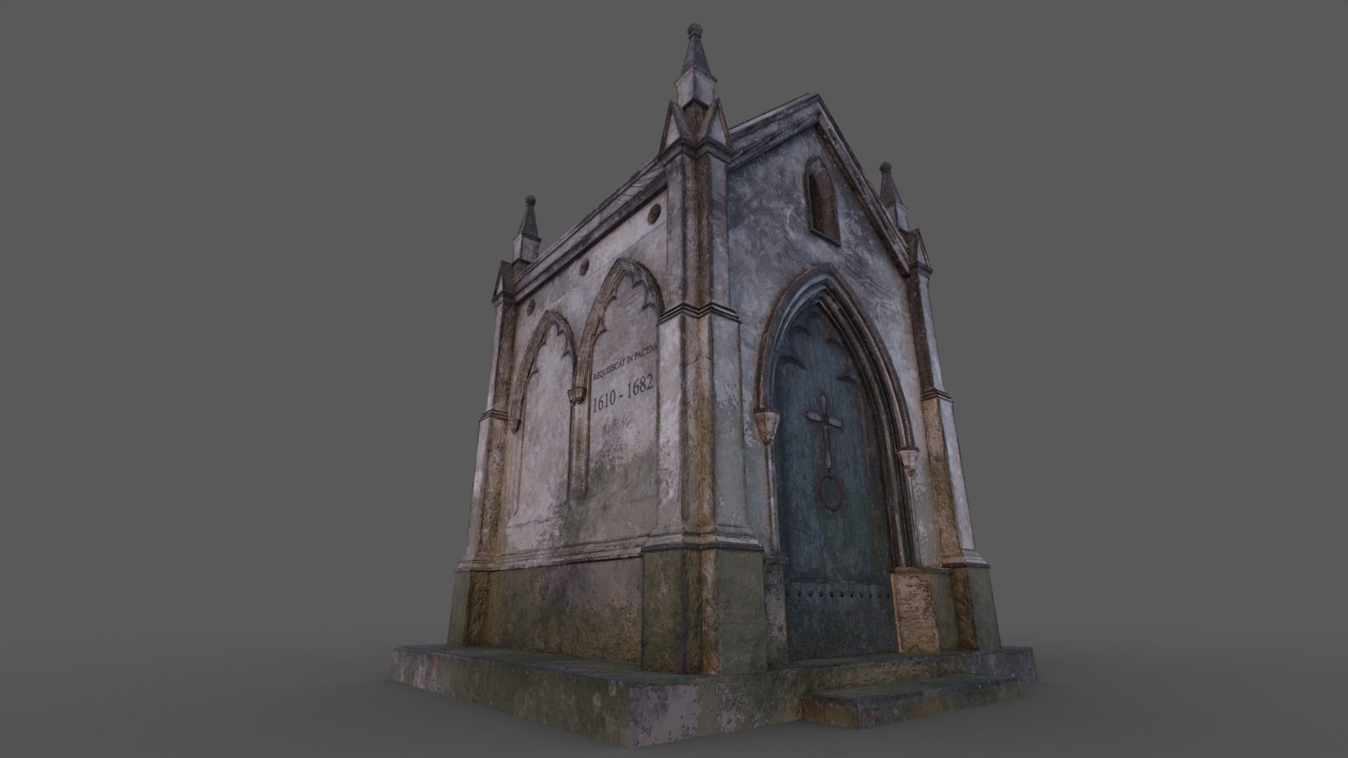 Cemetery Mausoleum 02 Low-poly 3D model_26