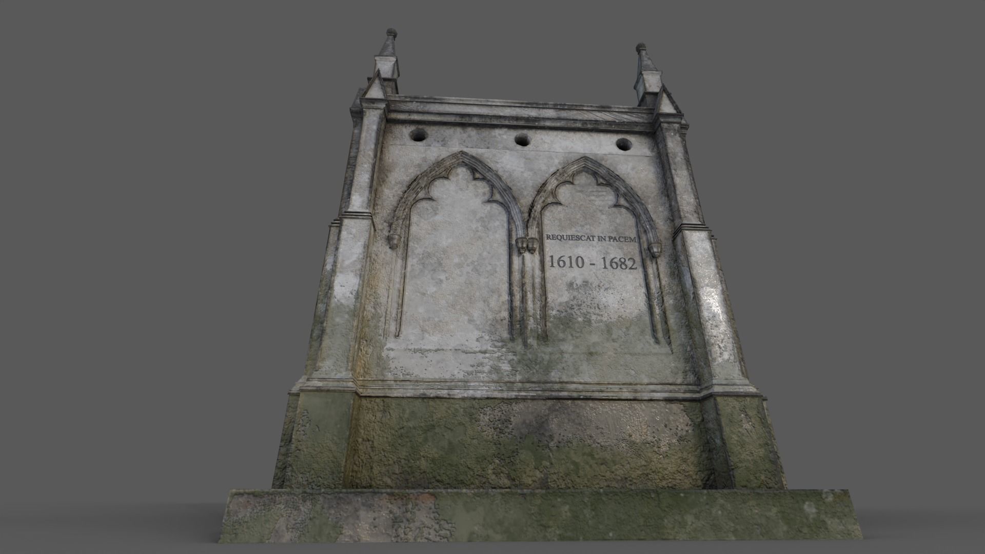 Cemetery Mausoleum 02 Low-poly 3D model_14