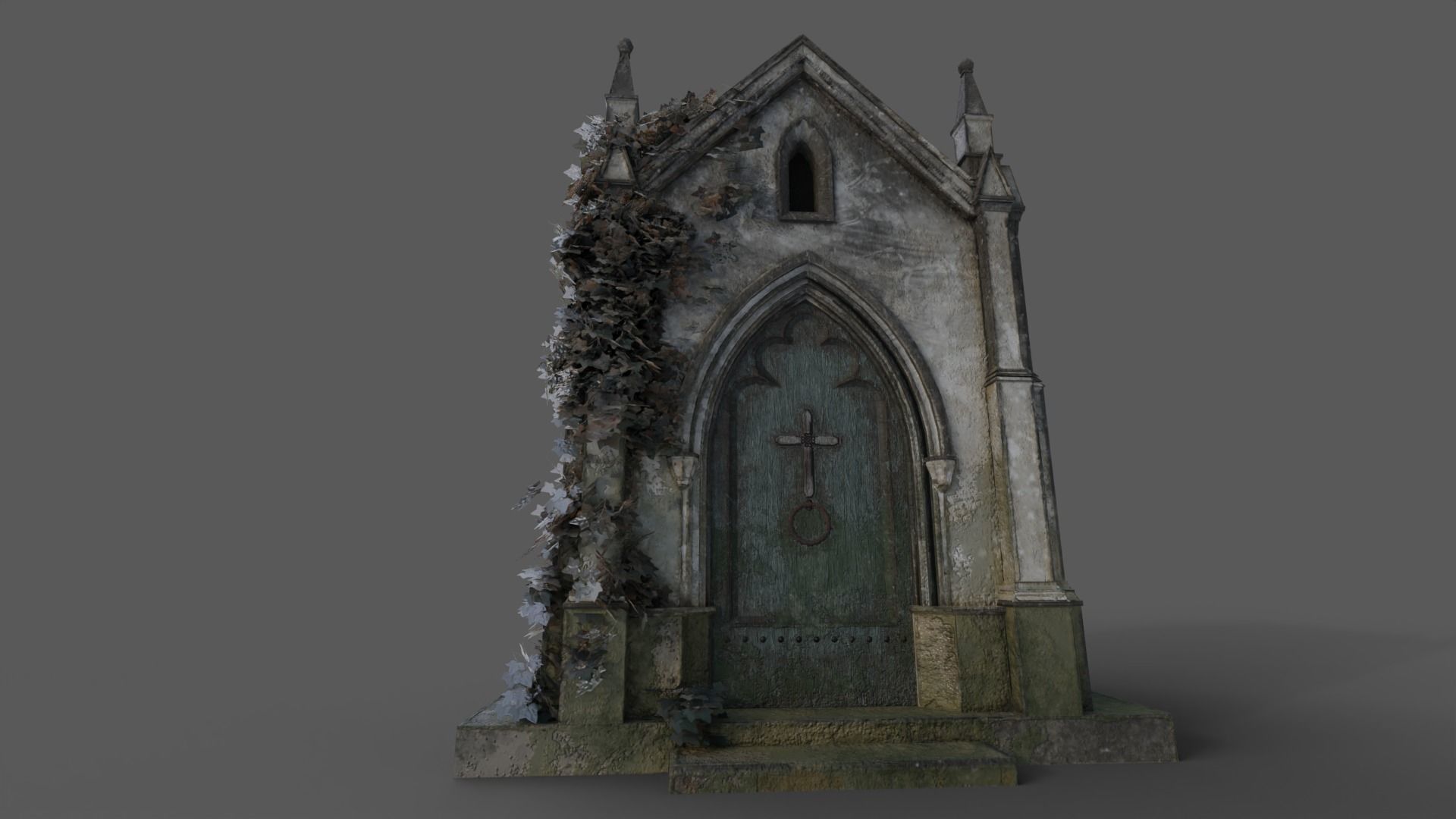 Cemetery Mausoleum 02 Low-poly 3D model_4