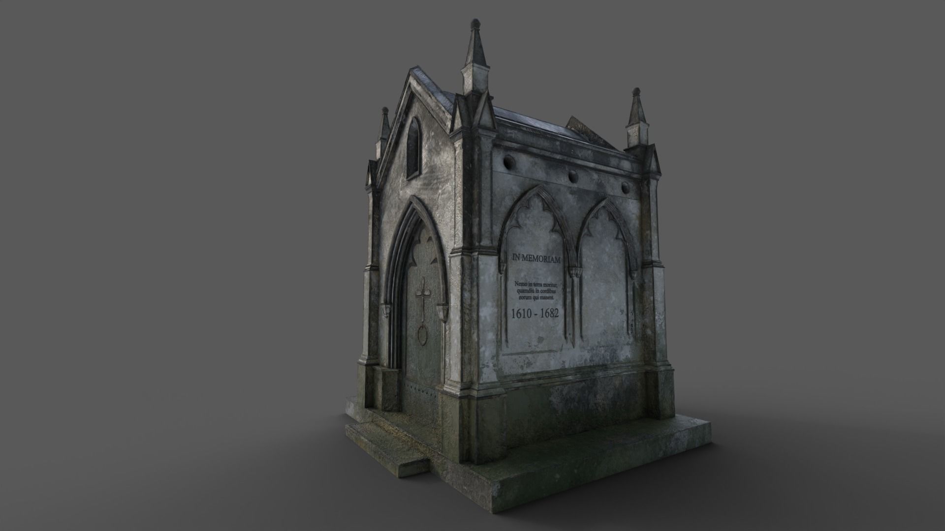 Cemetery Mausoleum 02 Low-poly 3D model_18