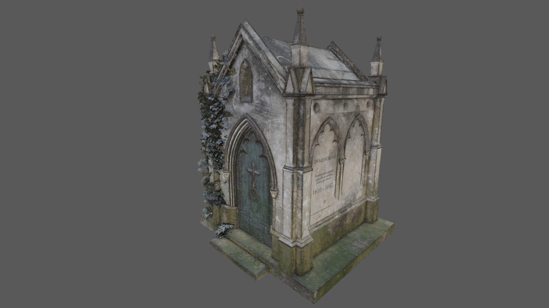 Cemetery Mausoleum 02 Low-poly 3D model_29