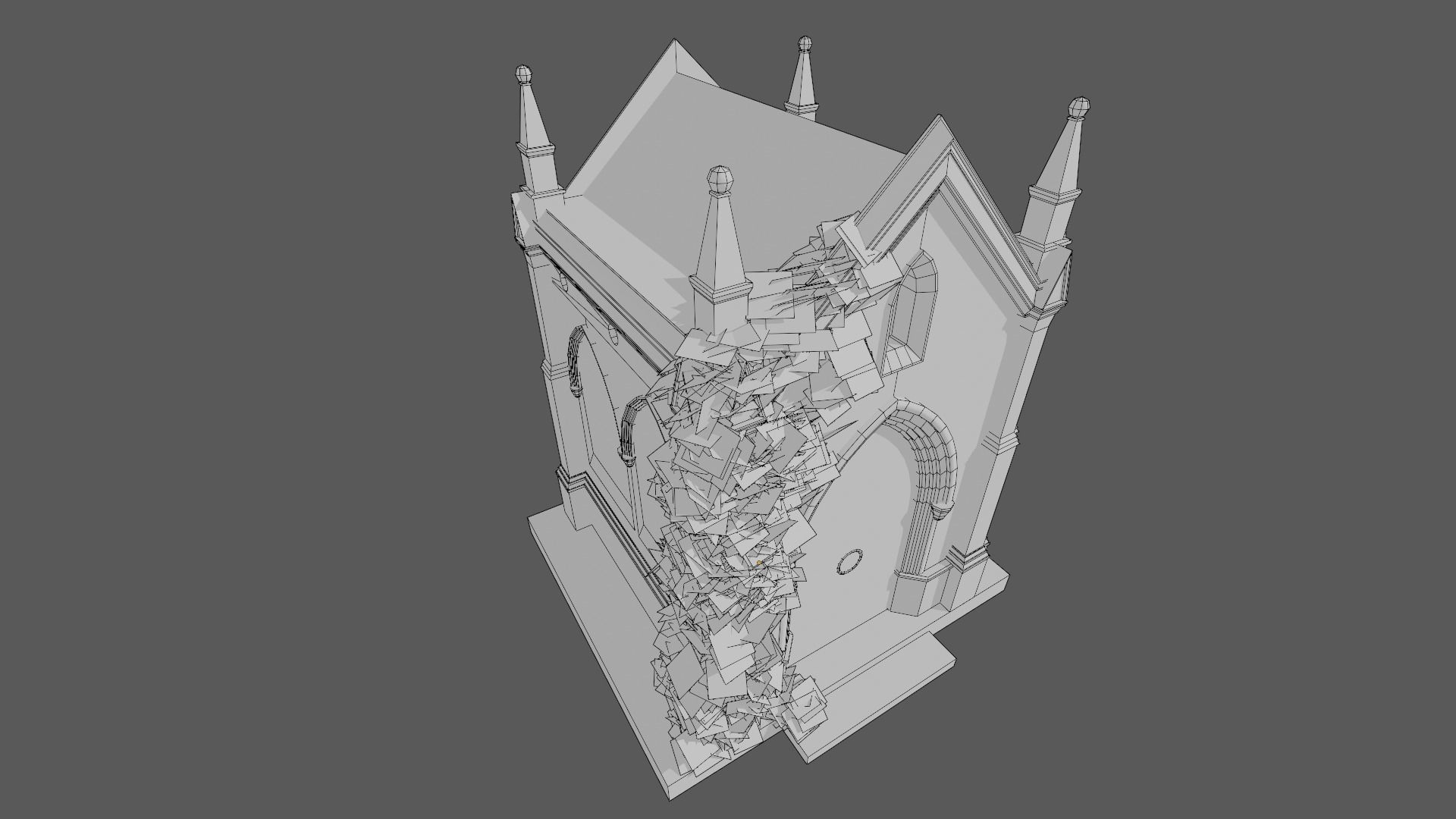 Cemetery Mausoleum 02 Low-poly 3D model_9