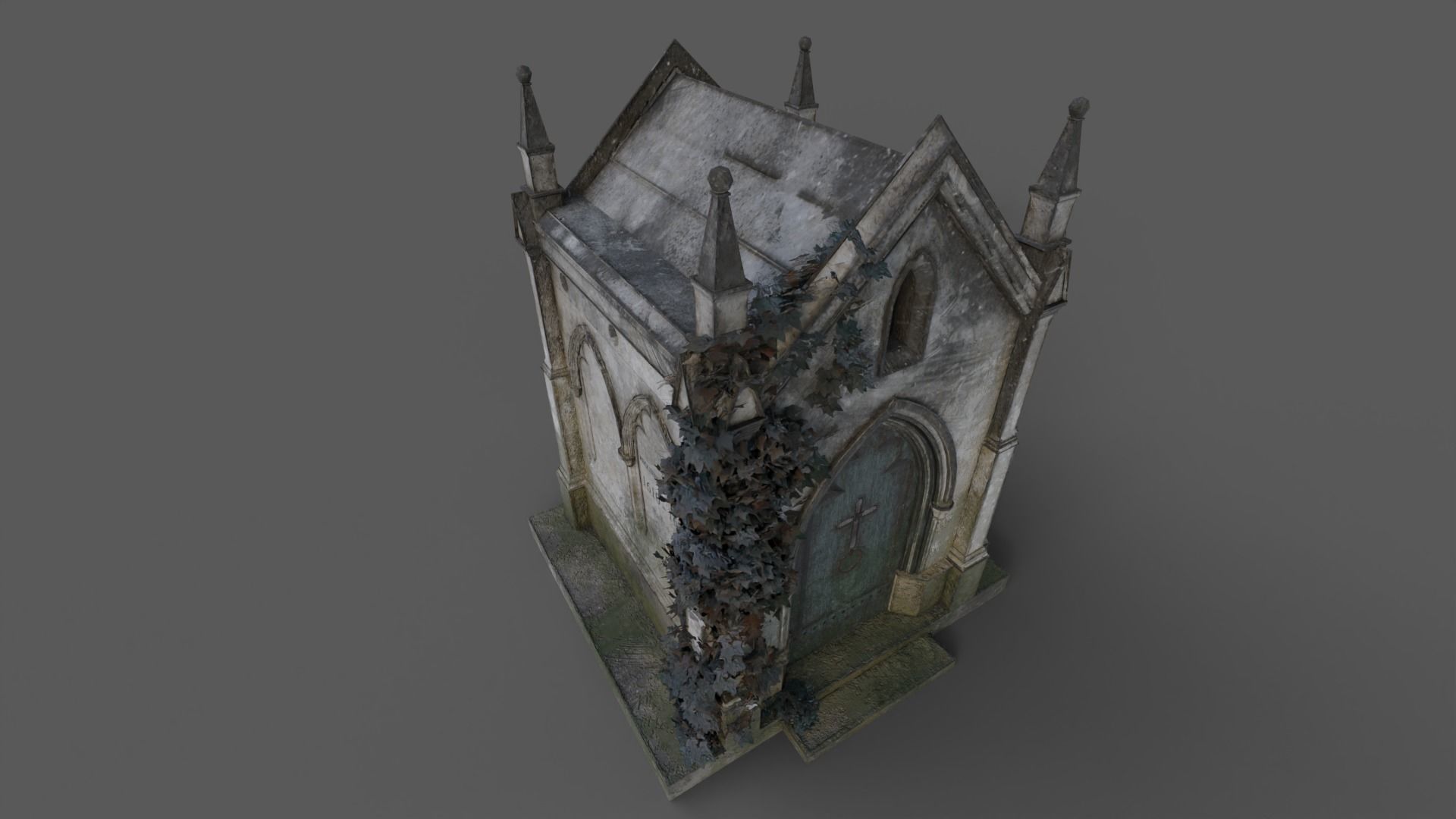 Cemetery Mausoleum 02 Low-poly 3D model_8
