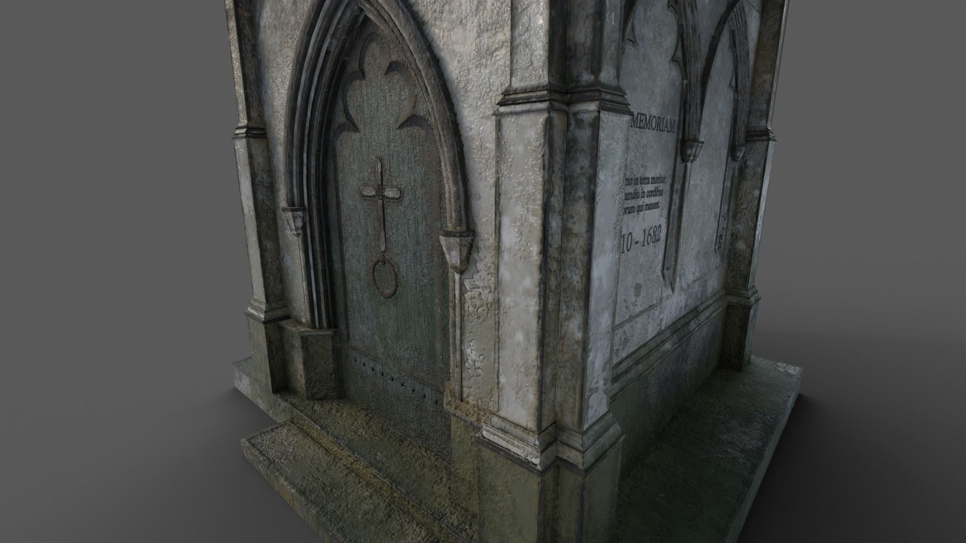 Cemetery Mausoleum 02 Low-poly 3D model_21