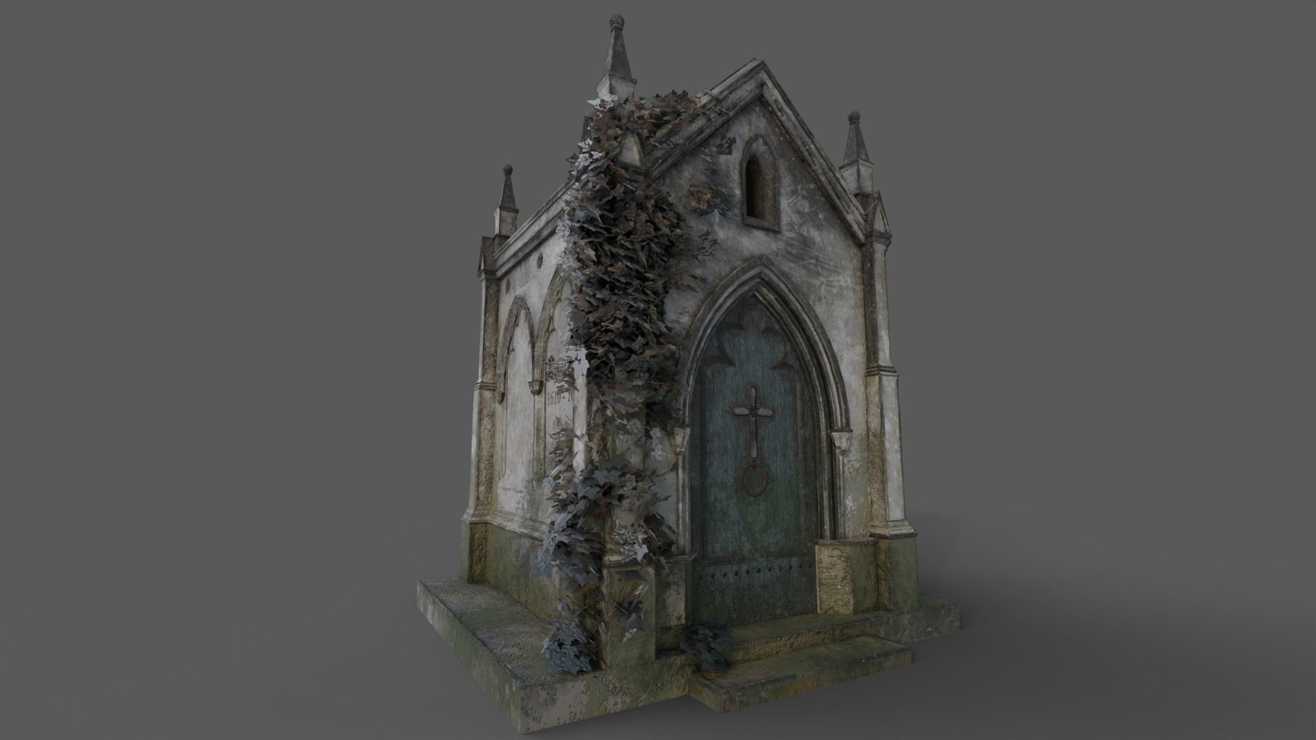 Cemetery Mausoleum 02 Low-poly 3D model_1