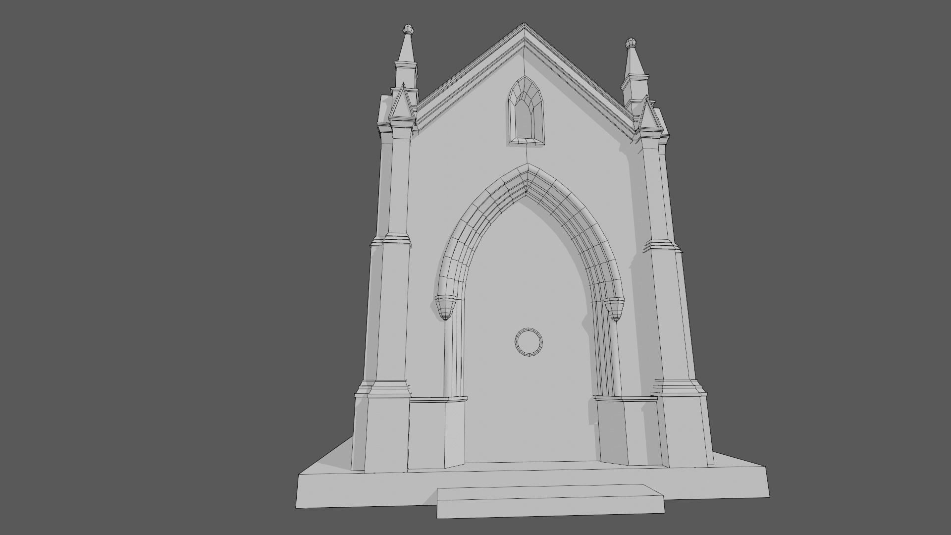 Cemetery Mausoleum 02 Low-poly 3D model_7