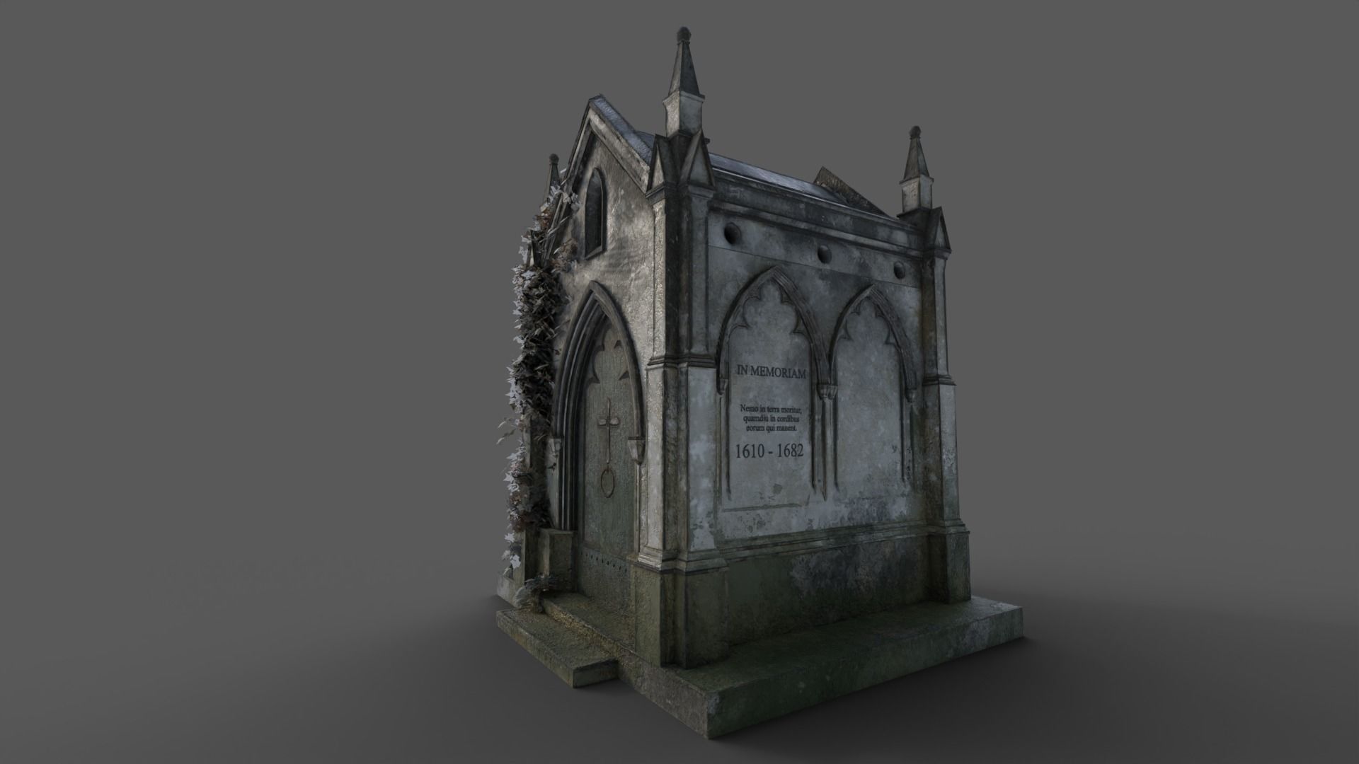 Cemetery Mausoleum 02 Low-poly 3D model_16