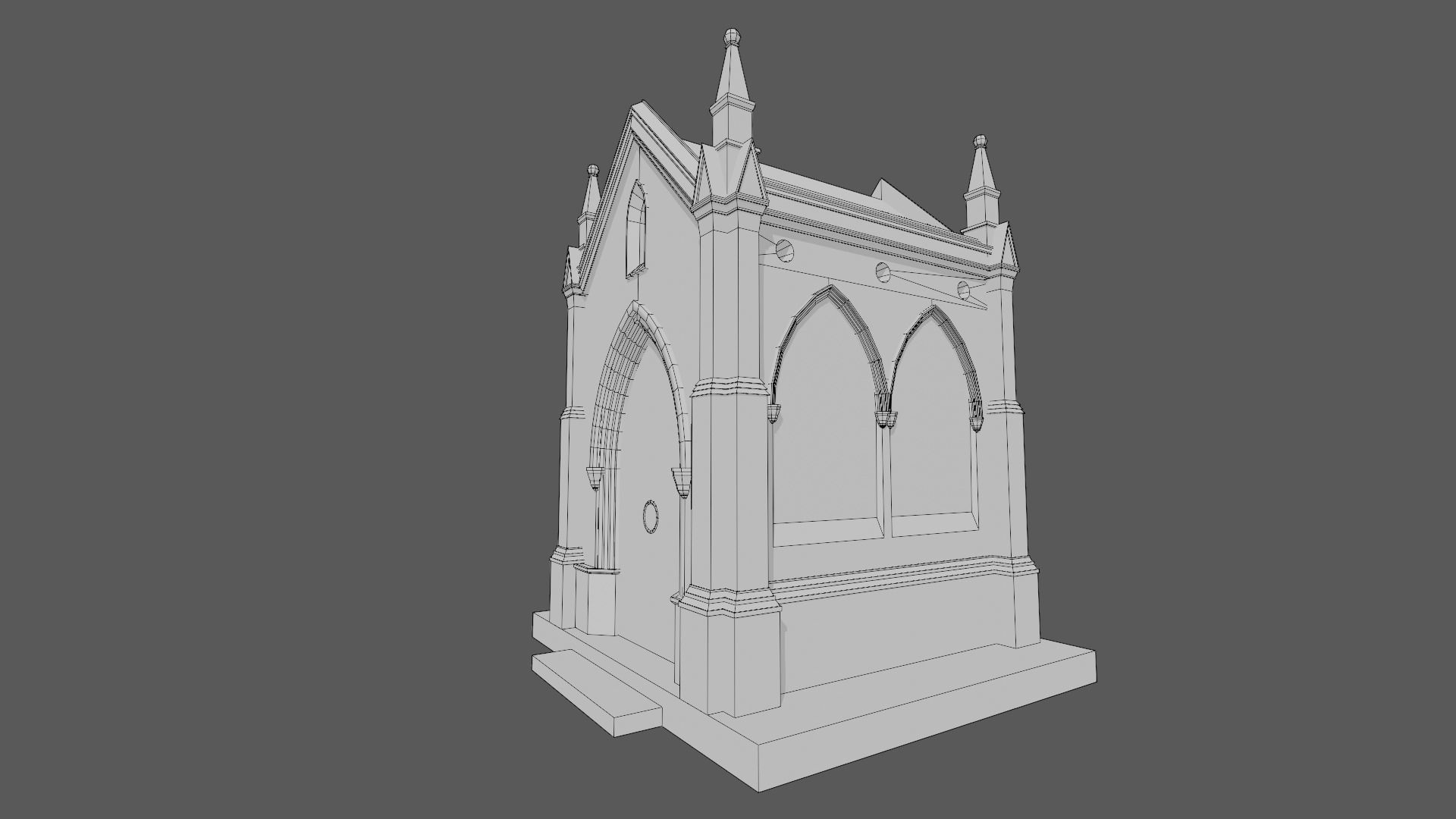 Cemetery Mausoleum 02 Low-poly 3D model_19
