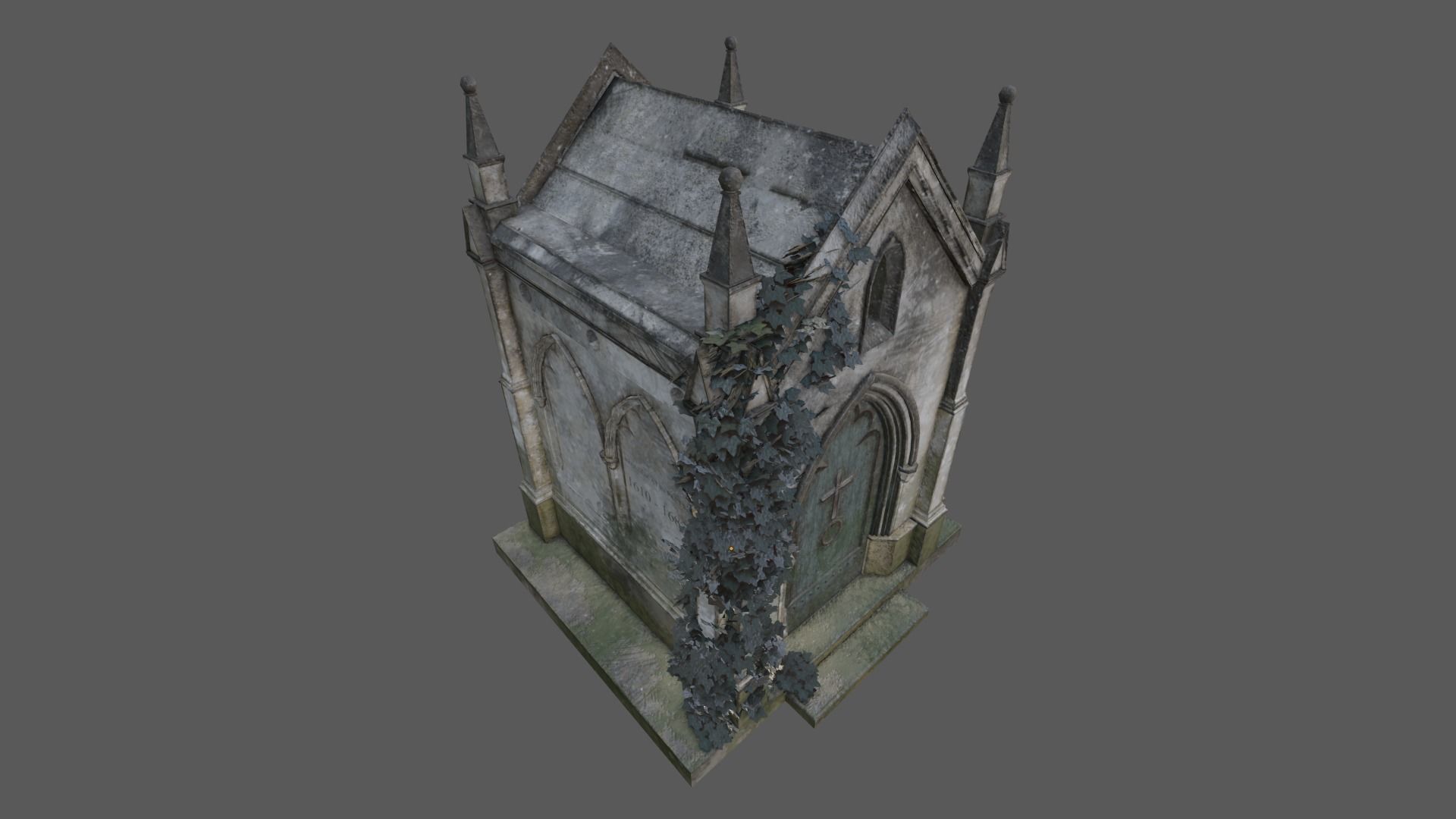 Cemetery Mausoleum 02 Low-poly 3D model_28