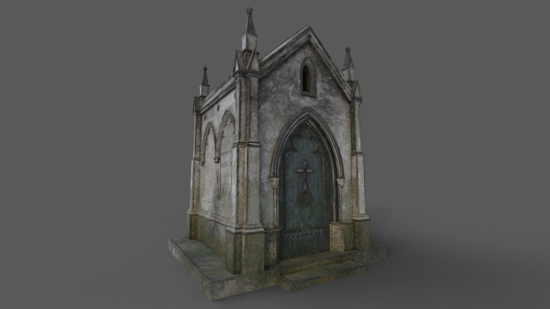 Cemetery Mausoleum 02 Low-poly 3D model_2