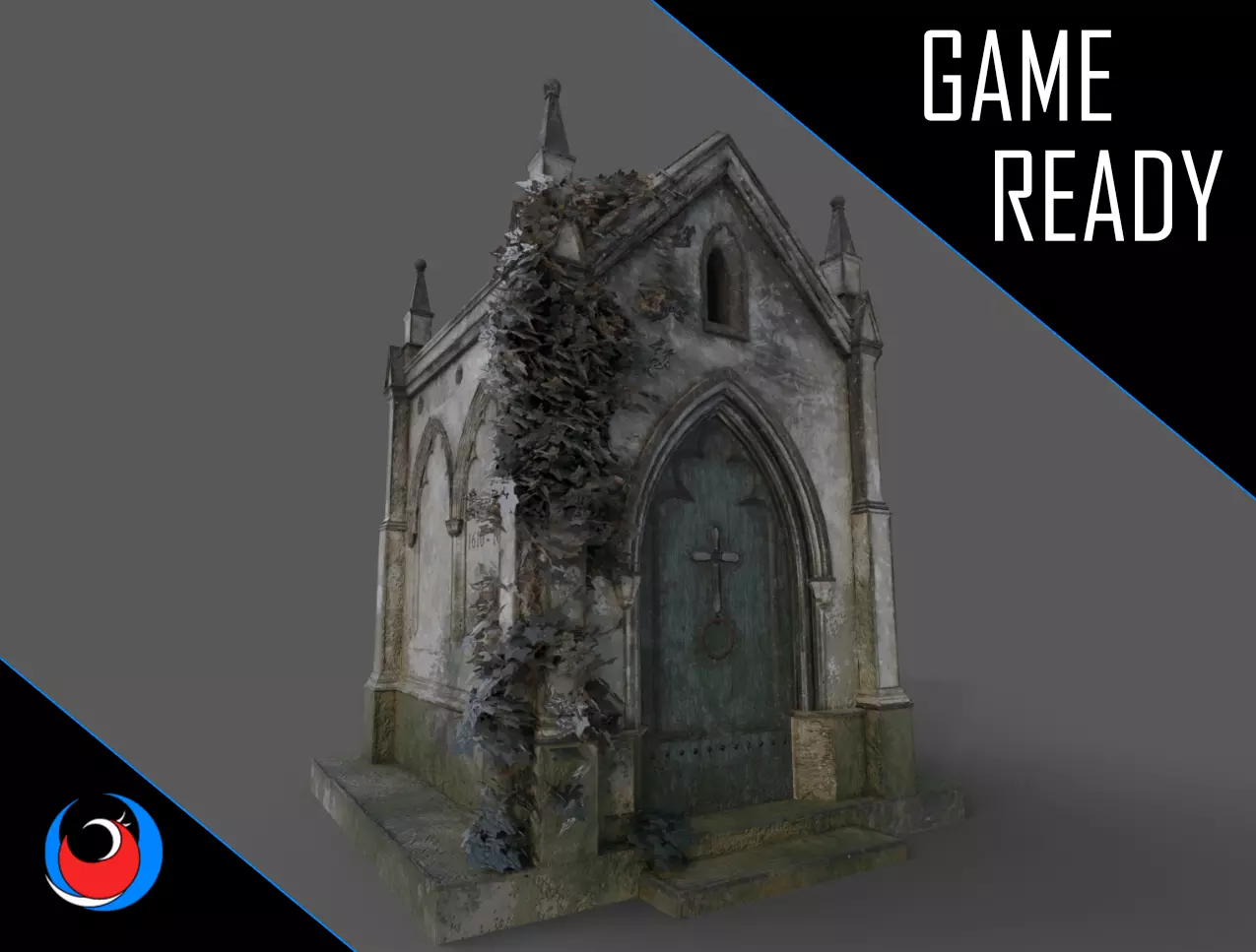 Cemetery Mausoleum 02 Low-poly 3D model_0