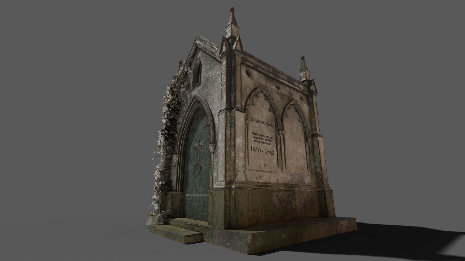 Cemetery Mausoleum 02 Low-poly 3D model_23