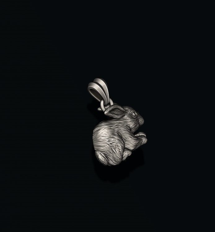 rabbit pendant 3D print model_2