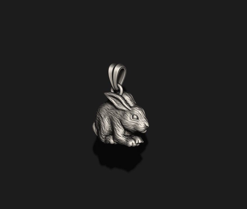 rabbit pendant 3D print model_1