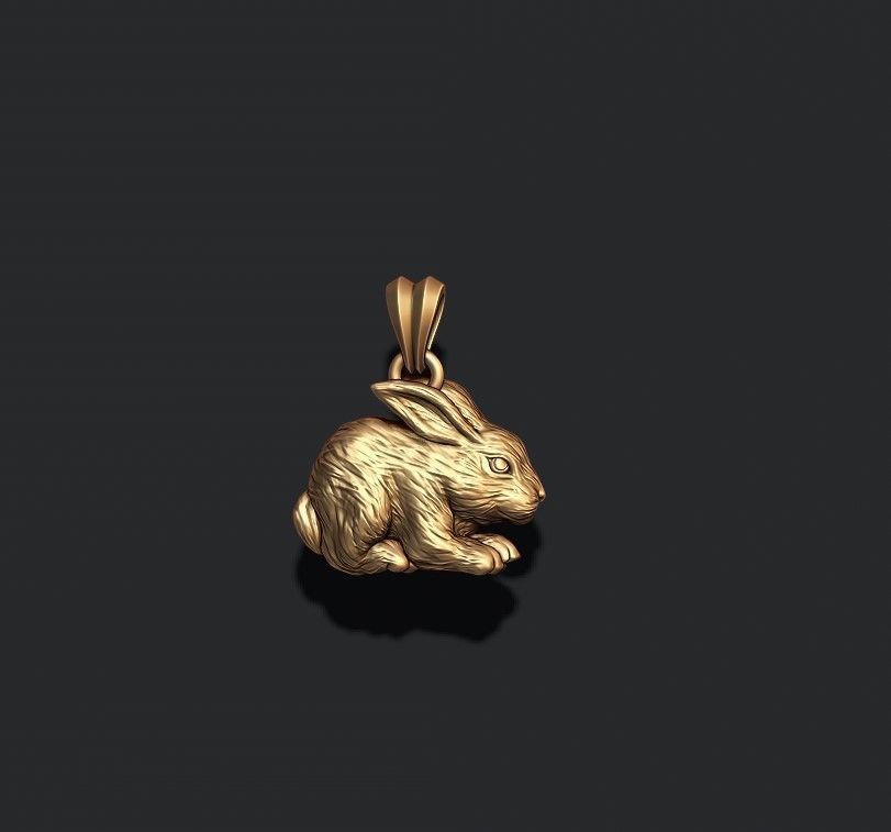 rabbit pendant 3D print model_3