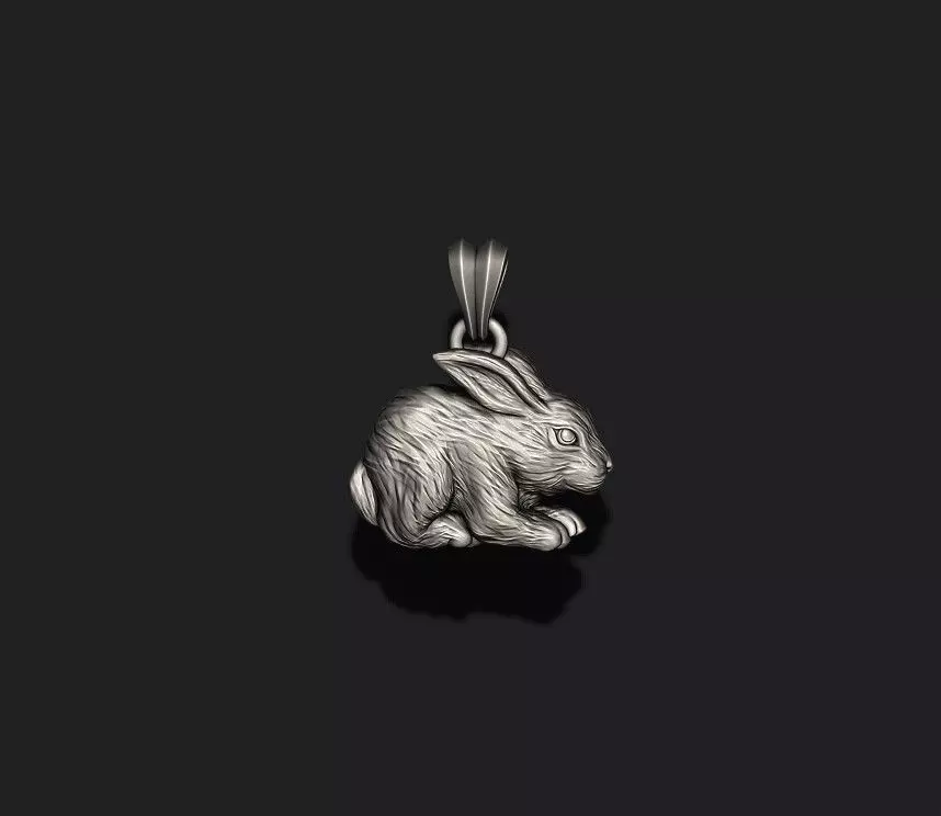 rabbit pendant 3D print model_0