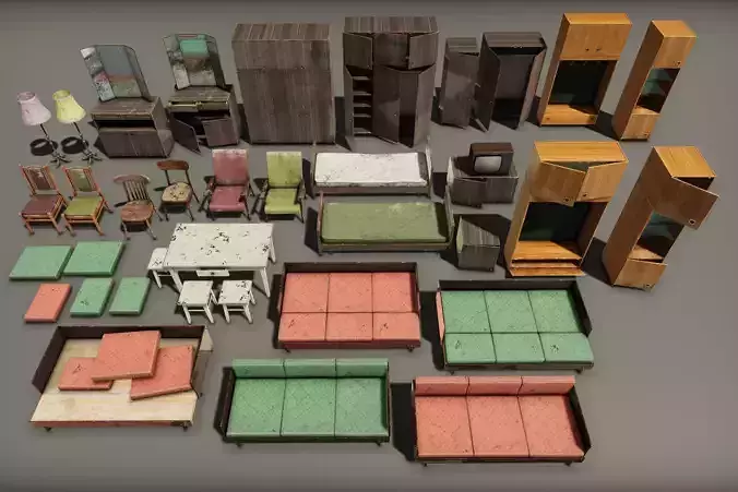 Old Interior Props Pack Unity
