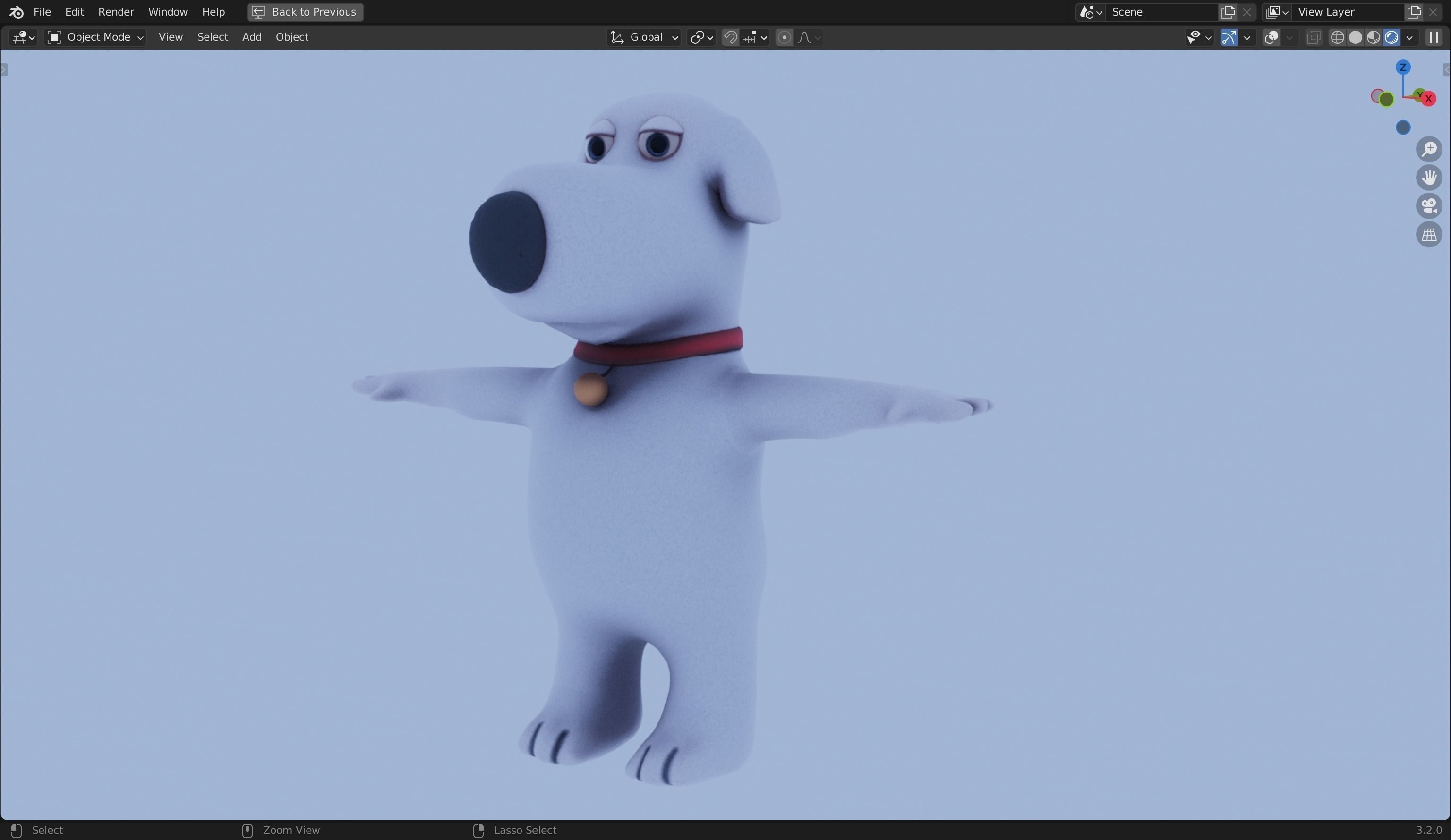 Brian Griffin 3D Dog Model from Family Guy Low-poly 3D model_21