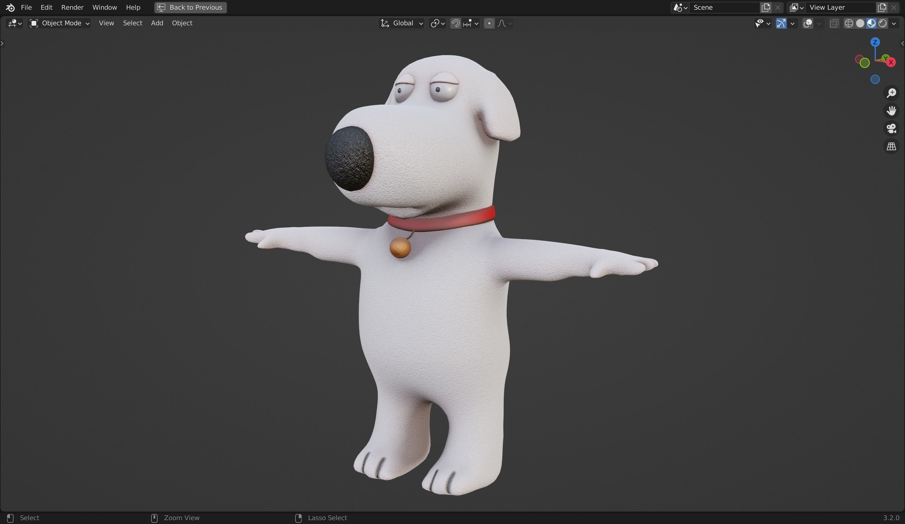 Brian Griffin 3D Dog Model from Family Guy Low-poly 3D model_22