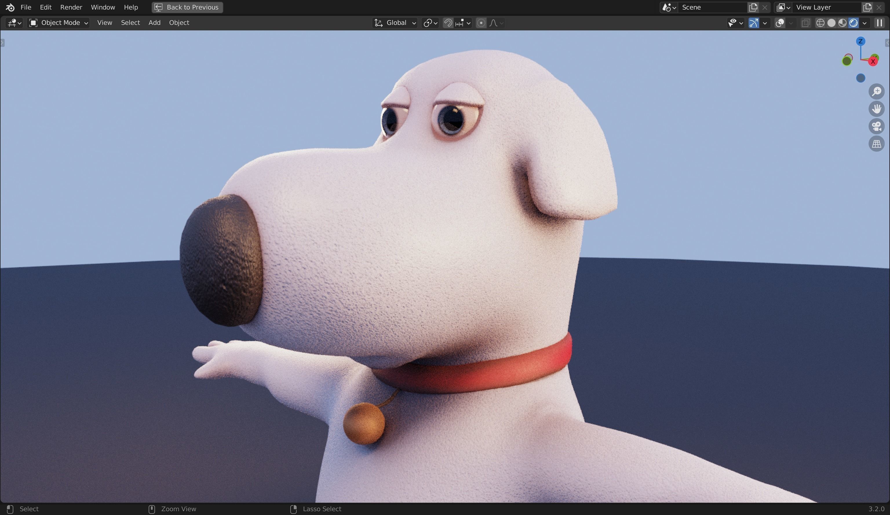 Brian Griffin 3D Dog Model from Family Guy Low-poly 3D model_8