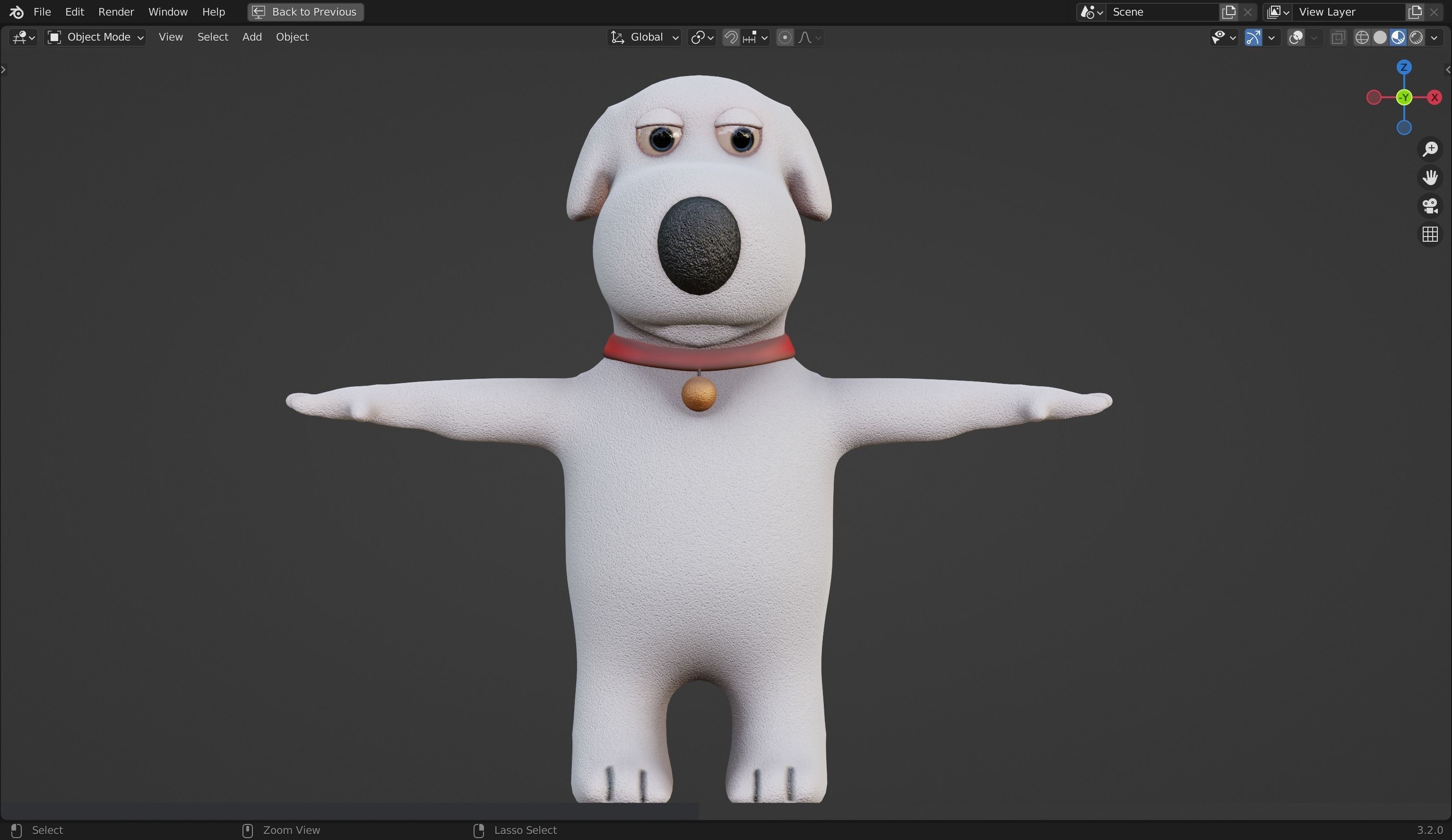 Brian Griffin 3D Dog Model from Family Guy Low-poly 3D model_25