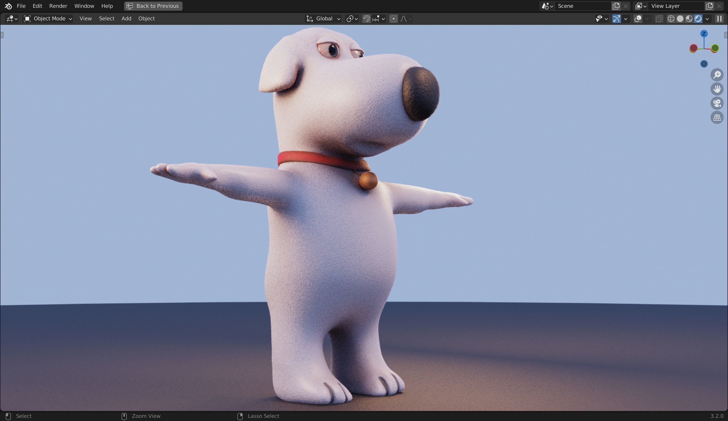 Brian Griffin 3D Dog Model from Family Guy Low-poly 3D model_4