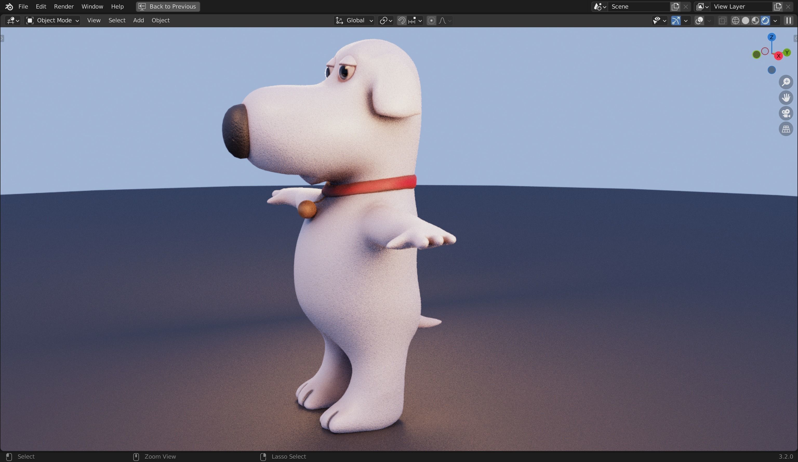 Brian Griffin 3D Dog Model from Family Guy Low-poly 3D model_27