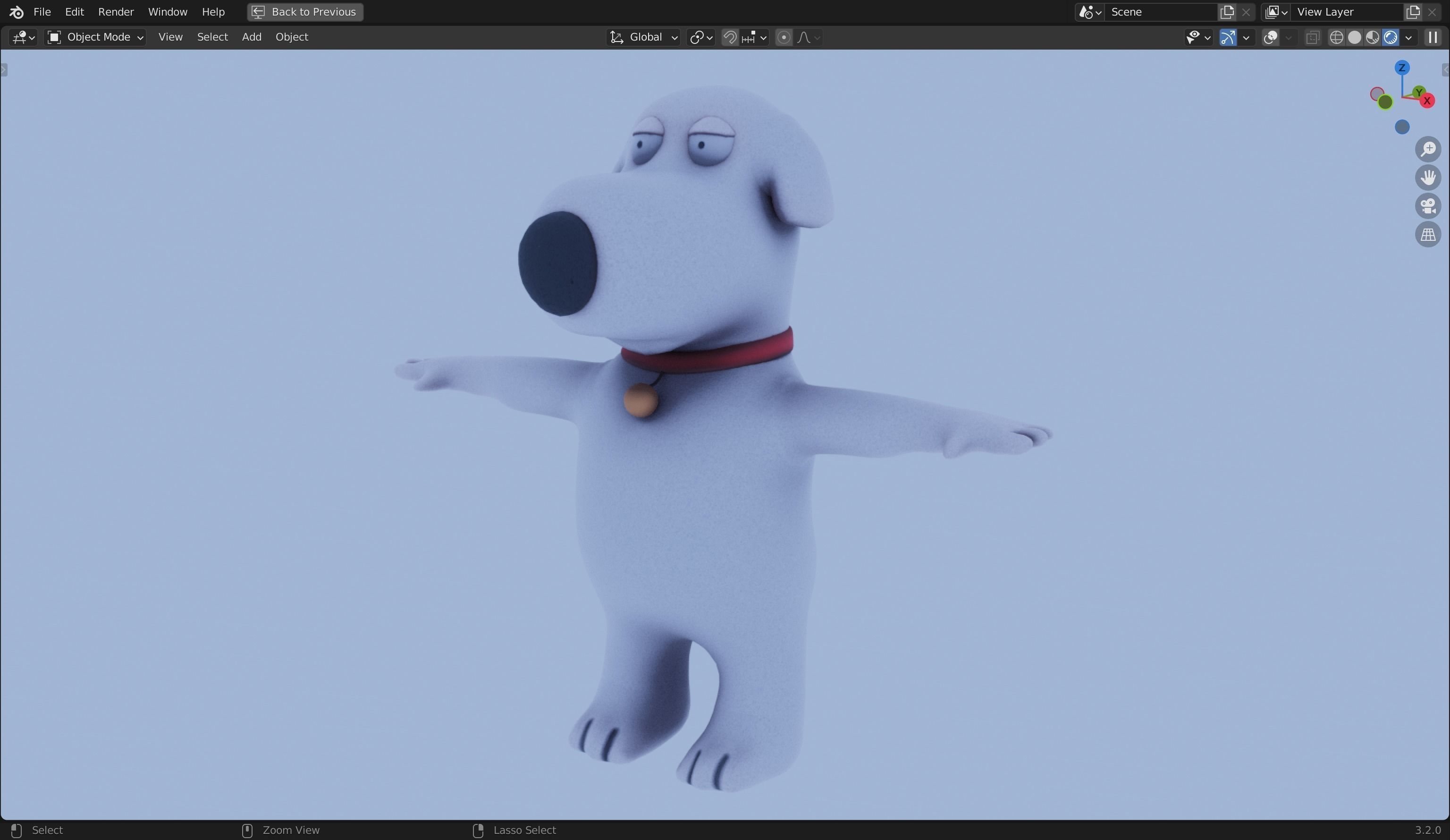 Brian Griffin 3D Dog Model from Family Guy Low-poly 3D model_23