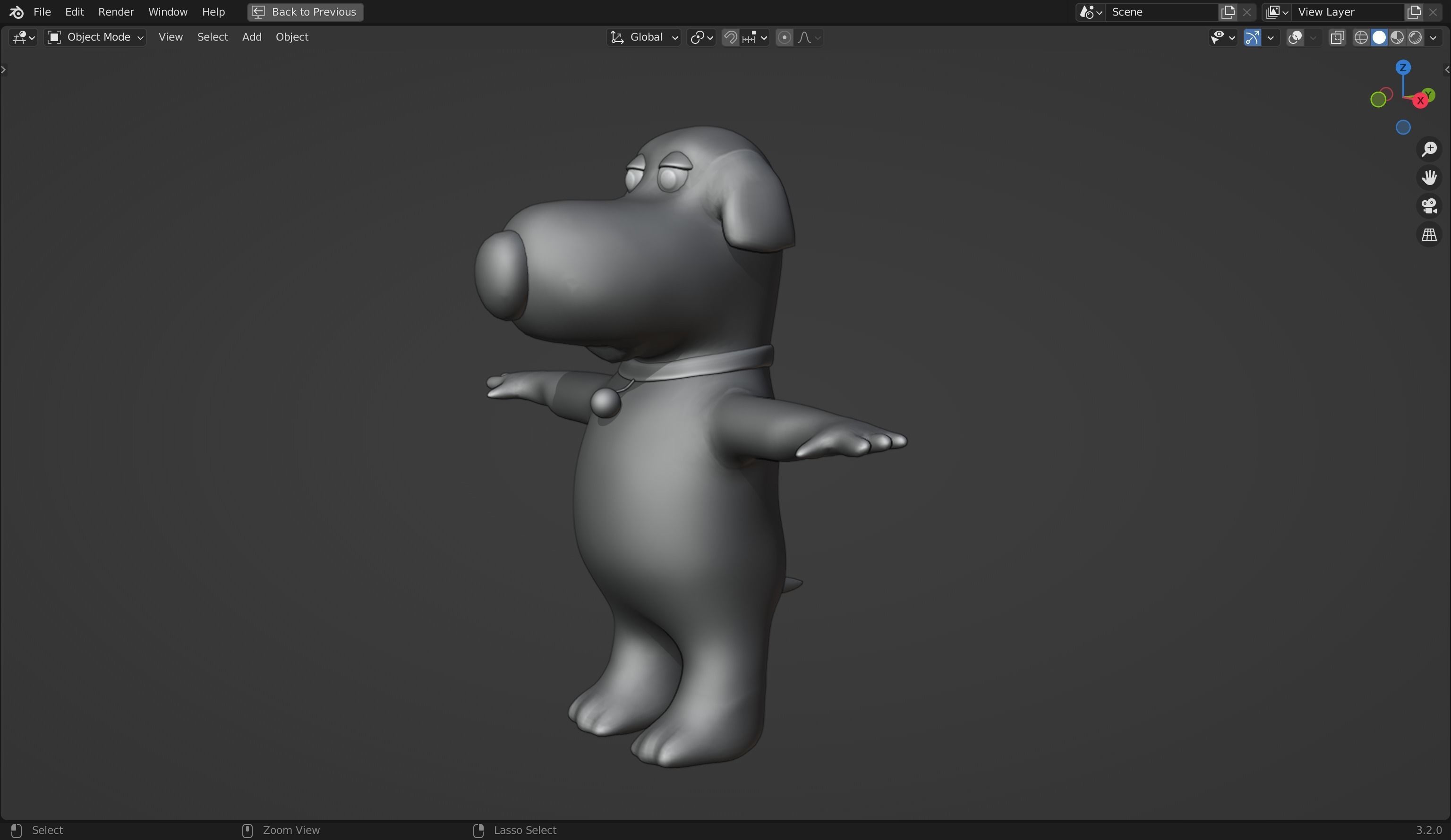Brian Griffin 3D Dog Model from Family Guy Low-poly 3D model_16