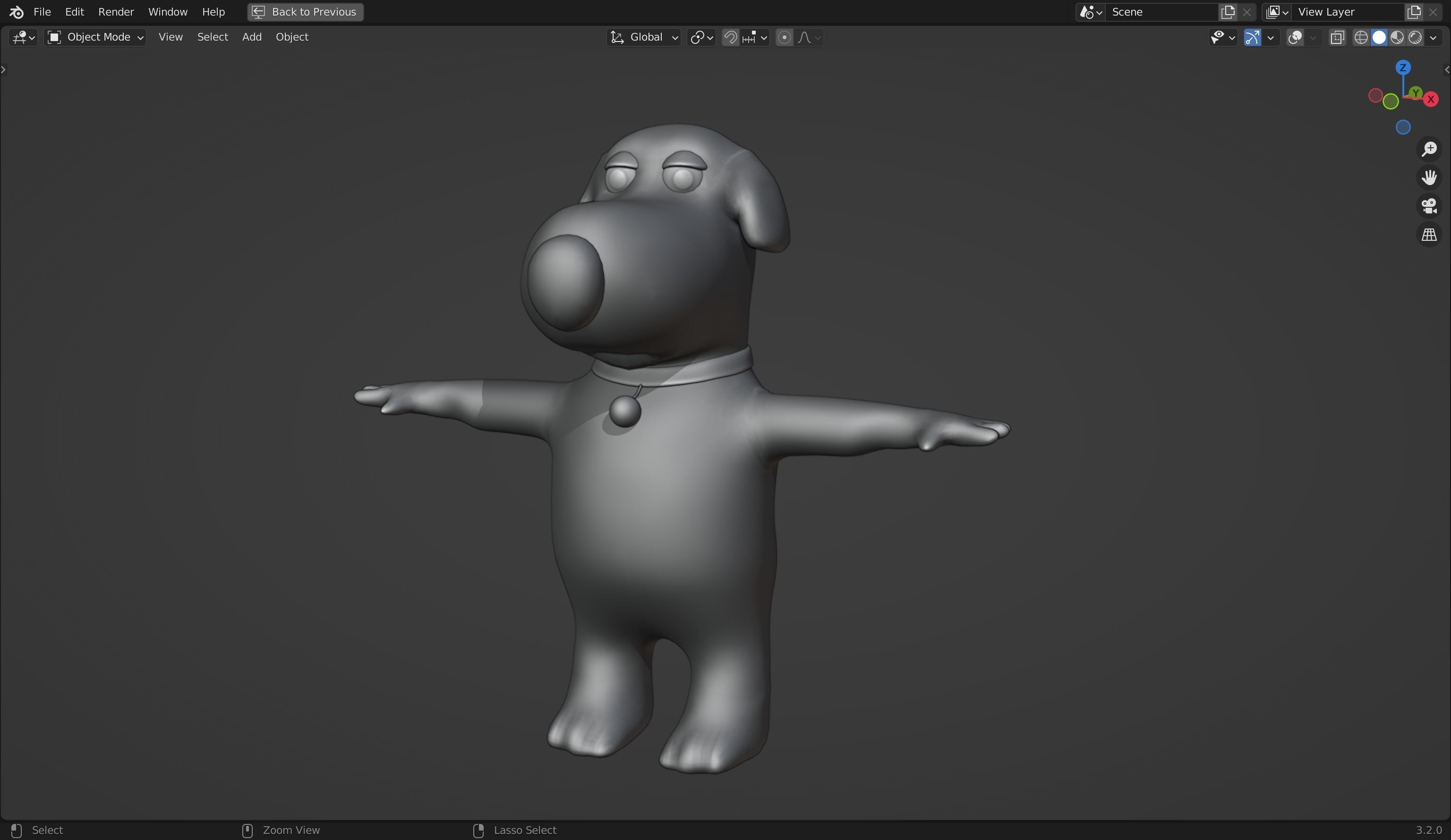 Brian Griffin 3D Dog Model from Family Guy Low-poly 3D model_12