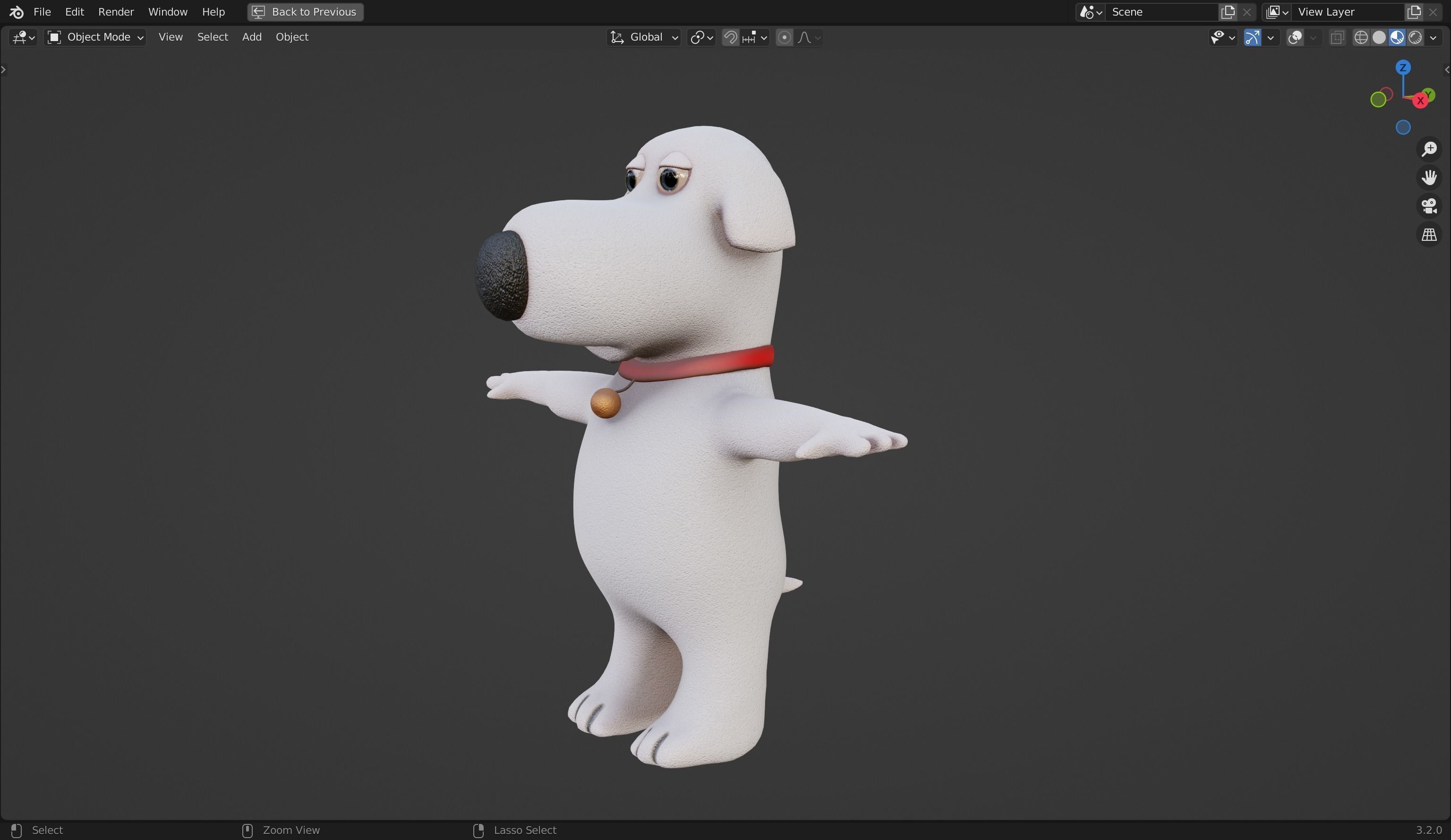 Brian Griffin 3D Dog Model from Family Guy Low-poly 3D model_15