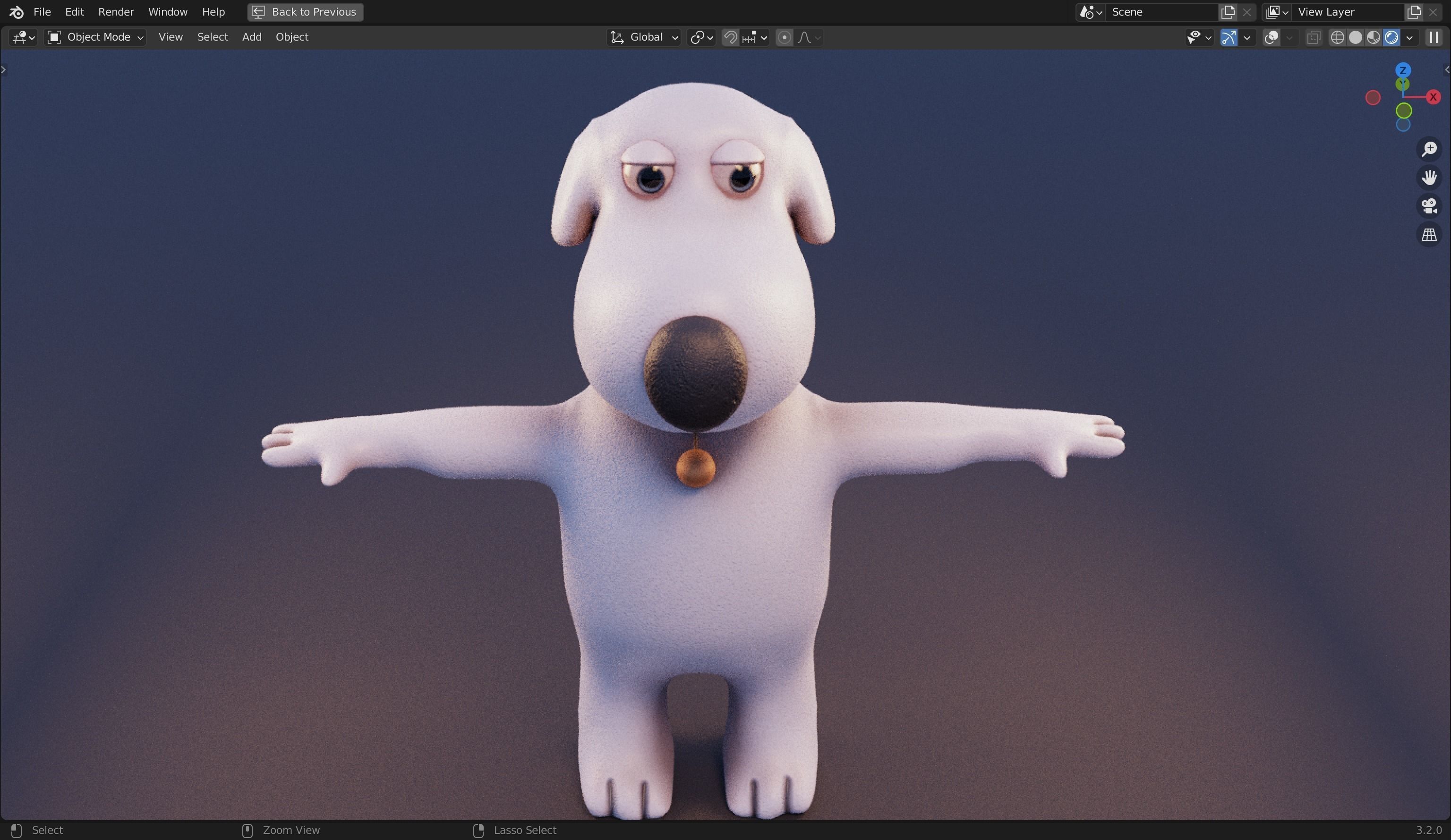 Brian Griffin 3D Dog Model from Family Guy Low-poly 3D model_6