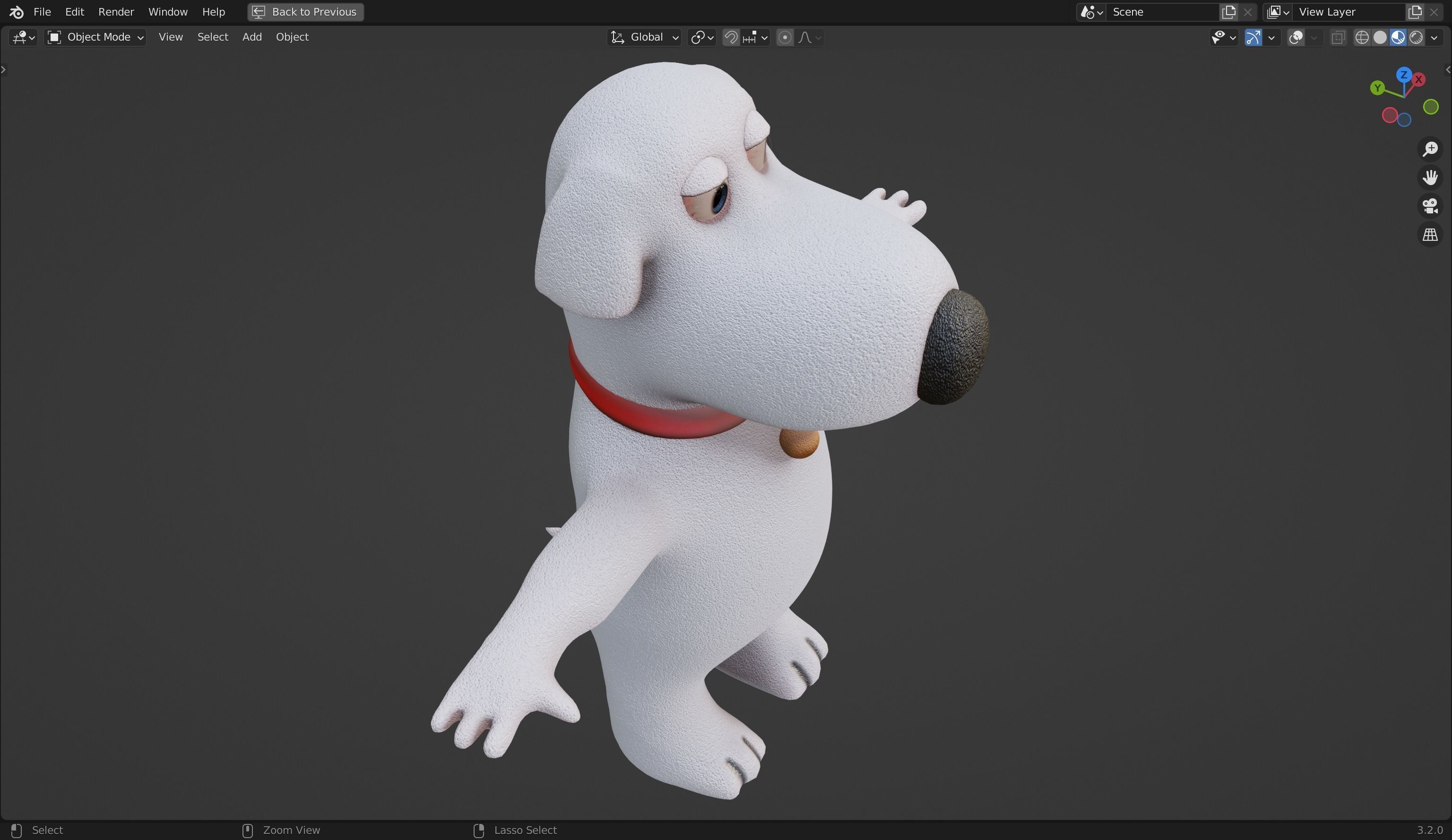 Brian Griffin 3D Dog Model from Family Guy Low-poly 3D model_19