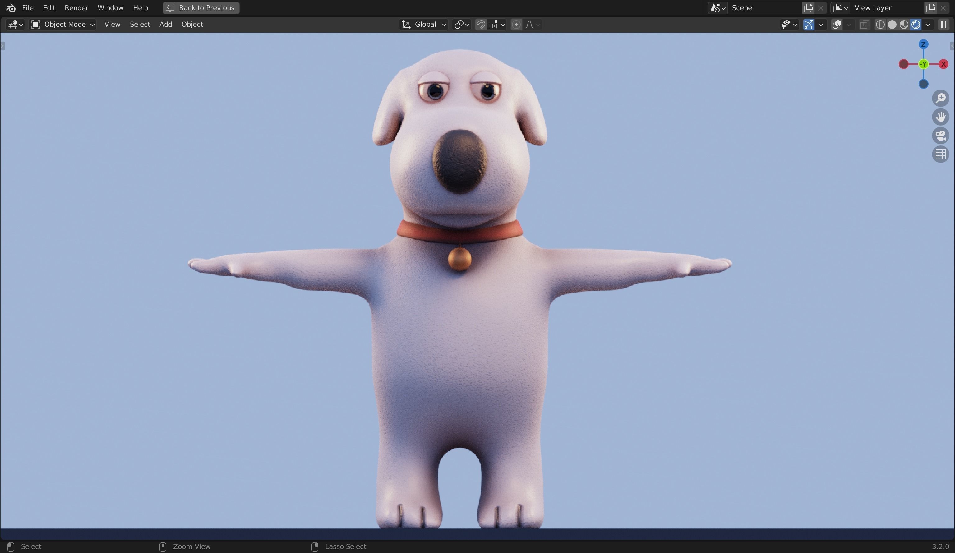 Brian Griffin 3D Dog Model from Family Guy Low-poly 3D model_3