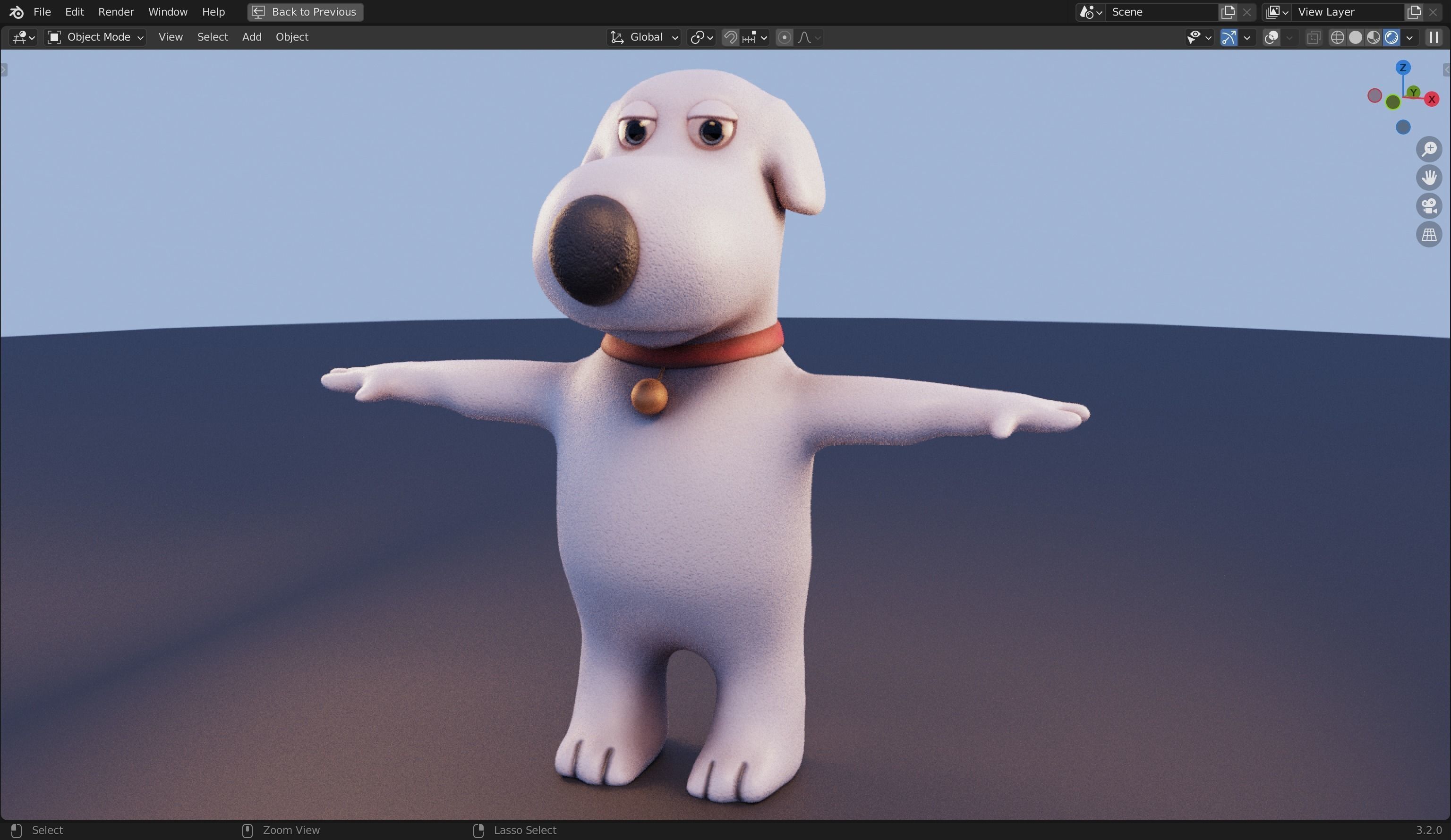 Brian Griffin 3D Dog Model from Family Guy Low-poly 3D model_26