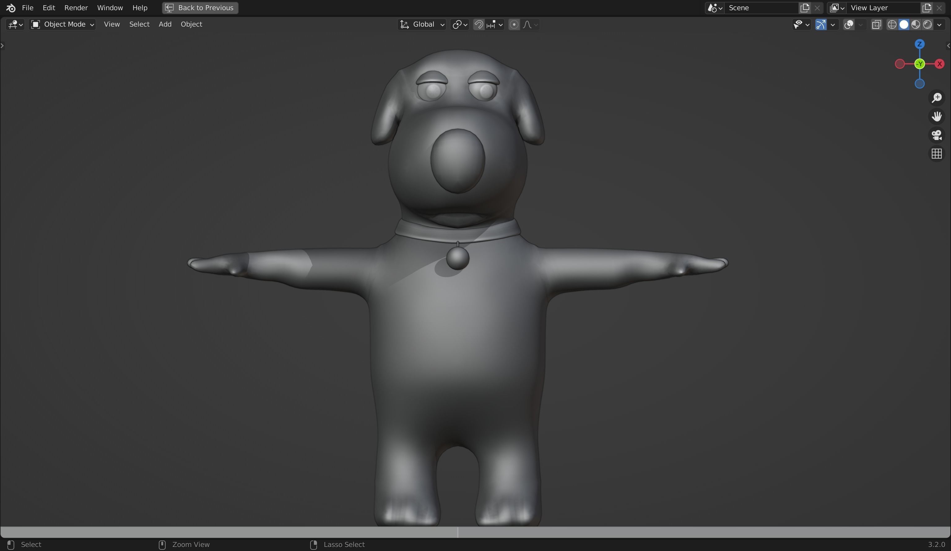 Brian Griffin 3D Dog Model from Family Guy Low-poly 3D model_14